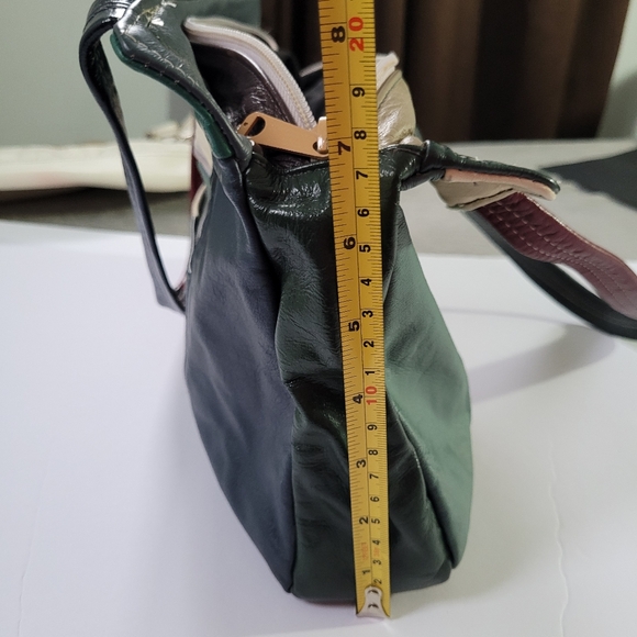 Vintage Leather Patchwork Shoulder Bag Purse Mexico - Picture 9 of 13